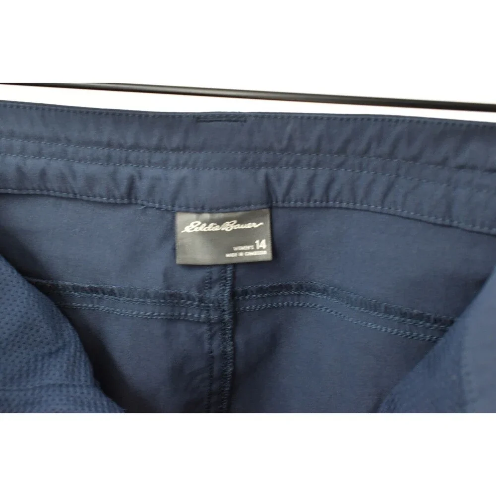 Eddie Bauer Tech Capri Pants Womens 14 Blue First Ascent Guide Water Resist